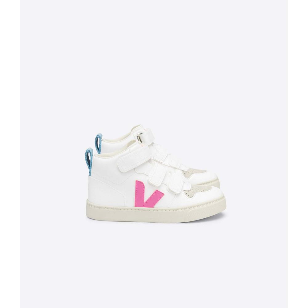 Veja V-10 MID CWL Cipő Gyerek White/Blue/Pink | HU 799ZUT